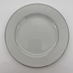 4 Vtg Crown Victoria Fine China Lovelace 6 1/2" Small Bread Plates Silver Trim
